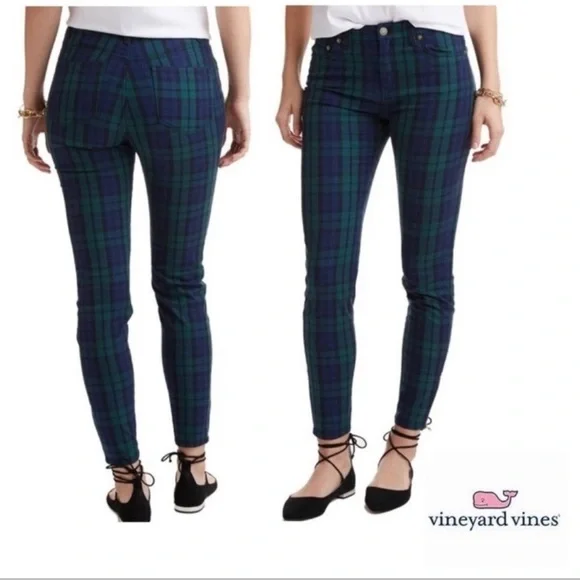 Vineyard Vines Jamie Blackwatch Print pants size 12 - Picture 9 of 12